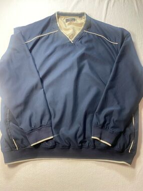 Callaway Navy Windbreaker Pullover with Cream Trim